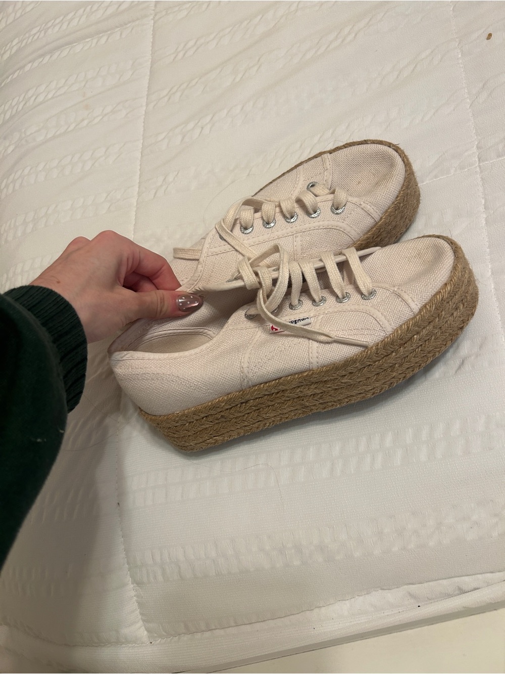 Superga Platform Espadrille Sneakers in Cream - Women